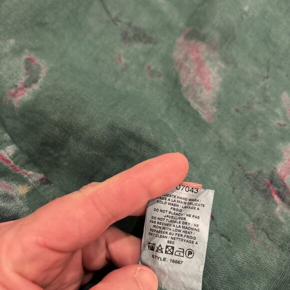 Bellambra Linen Midi Dress XL Green Floral Cottagecore Fairycore Coastal Beach - Picture 8 of 9